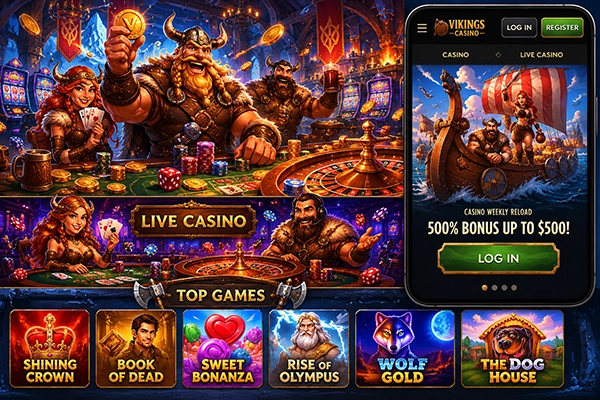 Vikings Casino game selection – slots, live casino and table games